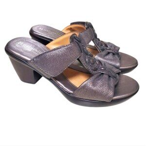 Comfort Metallic and Beaded Mid Block Heel Mule "Breslin"